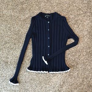 ann taylor ribbed sweater cardigan small